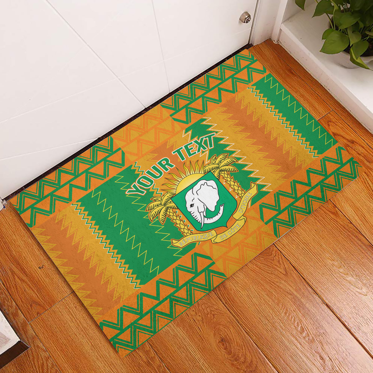 Custom Ivory Coast Football Rubber Doormat Les Elephants 2024 Sporty Style - Wonder Print Shop