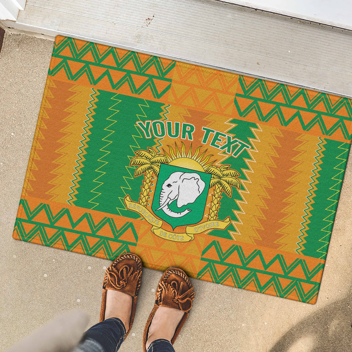 Custom Ivory Coast Football Rubber Doormat Les Elephants 2024 Sporty Style - Wonder Print Shop