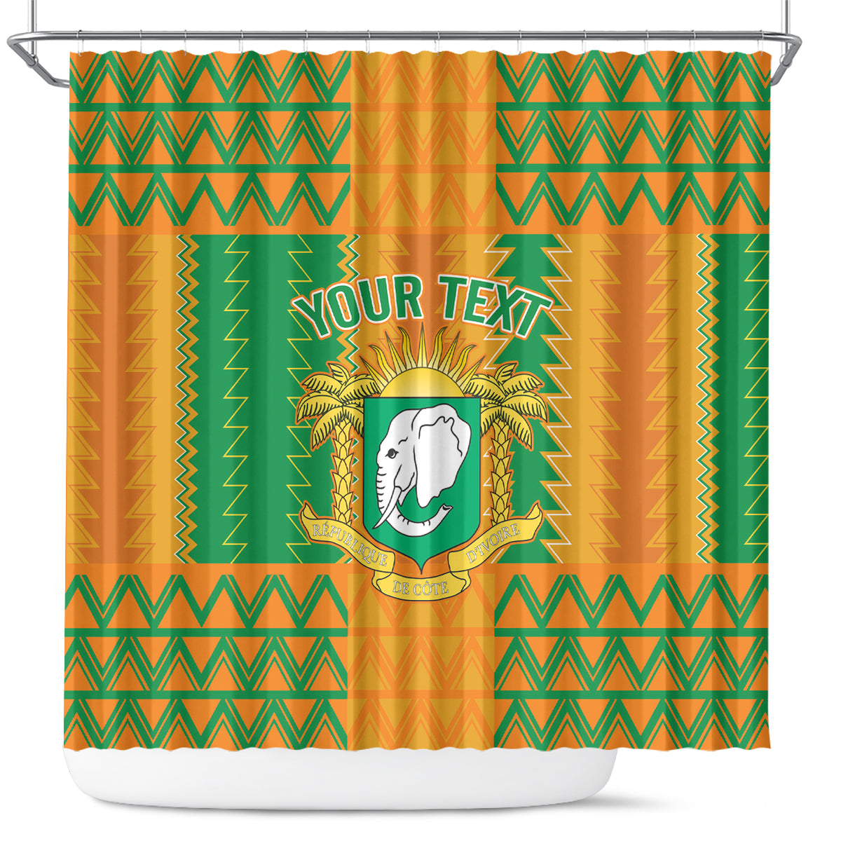 Custom Ivory Coast Football Shower Curtain Les Elephants 2024 Sporty Style