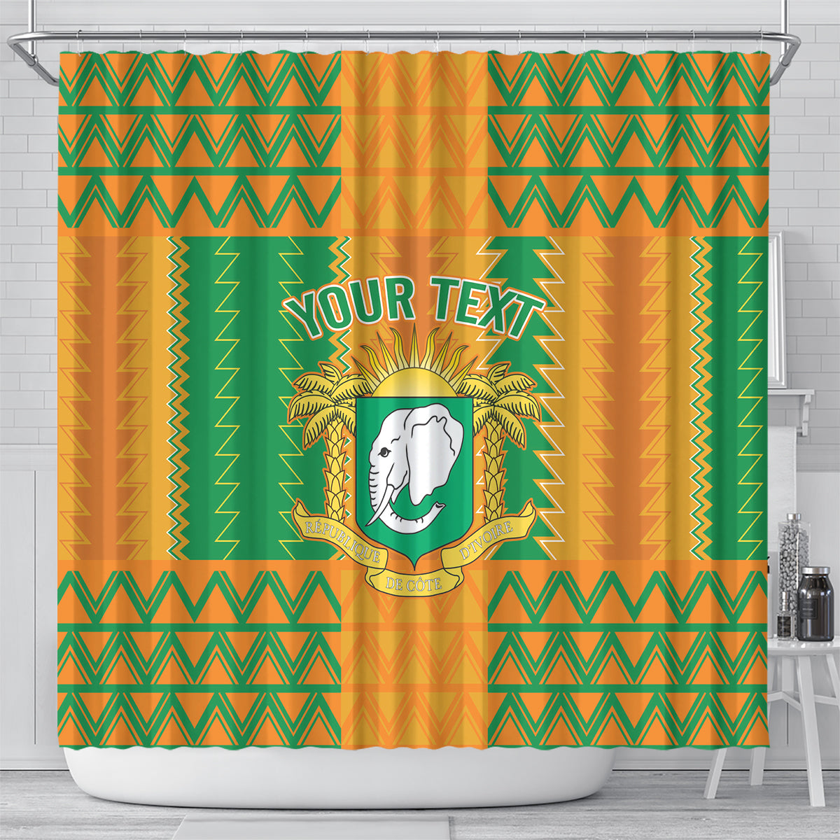Custom Ivory Coast Football Shower Curtain Les Elephants 2024 Sporty Style