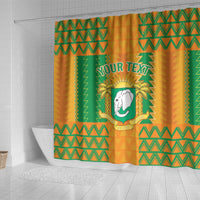 Custom Ivory Coast Football Shower Curtain Les Elephants 2024 Sporty Style
