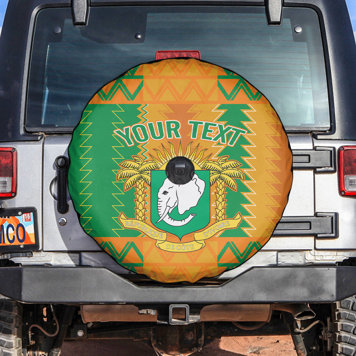 Custom Ivory Coast Football Spare Tire Cover Les Elephants 2024 Sporty Style - Wonder Print Shop