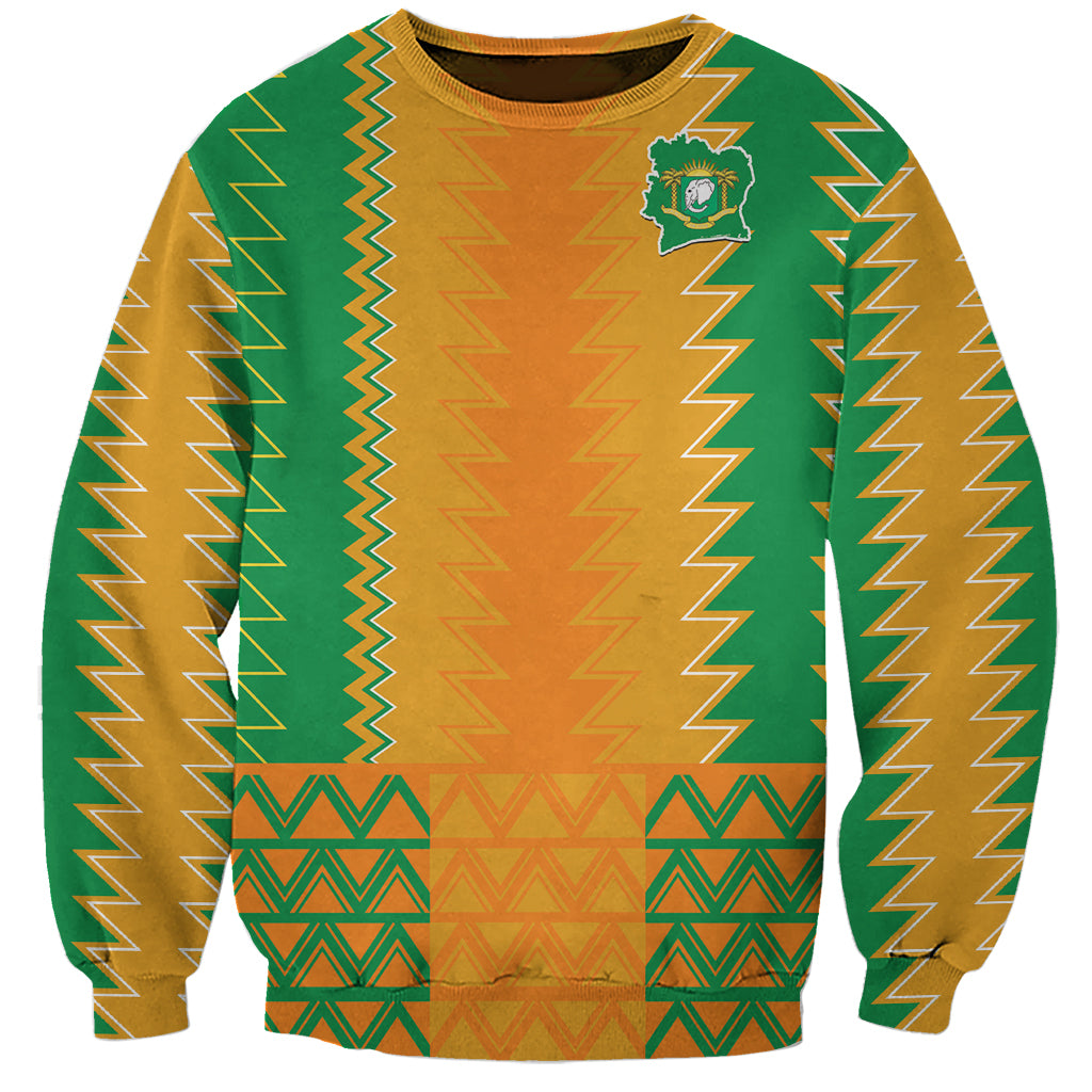 Custom Ivory Coast Football Sweatshirt Les Elephants 2024 Sporty Style - Wonder Print Shop