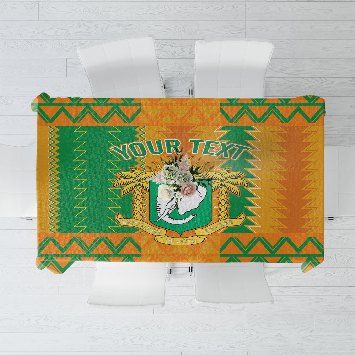 Custom Ivory Coast Football Tablecloth Les Elephants 2024 Sporty Style - Wonder Print Shop