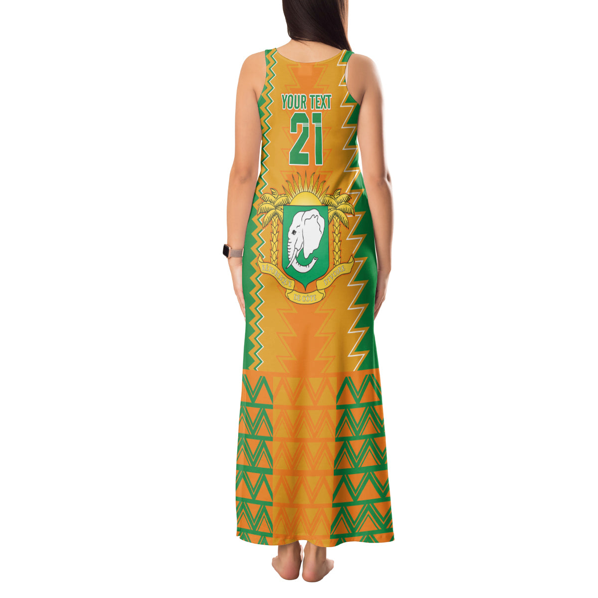 Custom Ivory Coast Football Tank Maxi Dress Les Elephants 2024 Sporty Style - Wonder Print Shop
