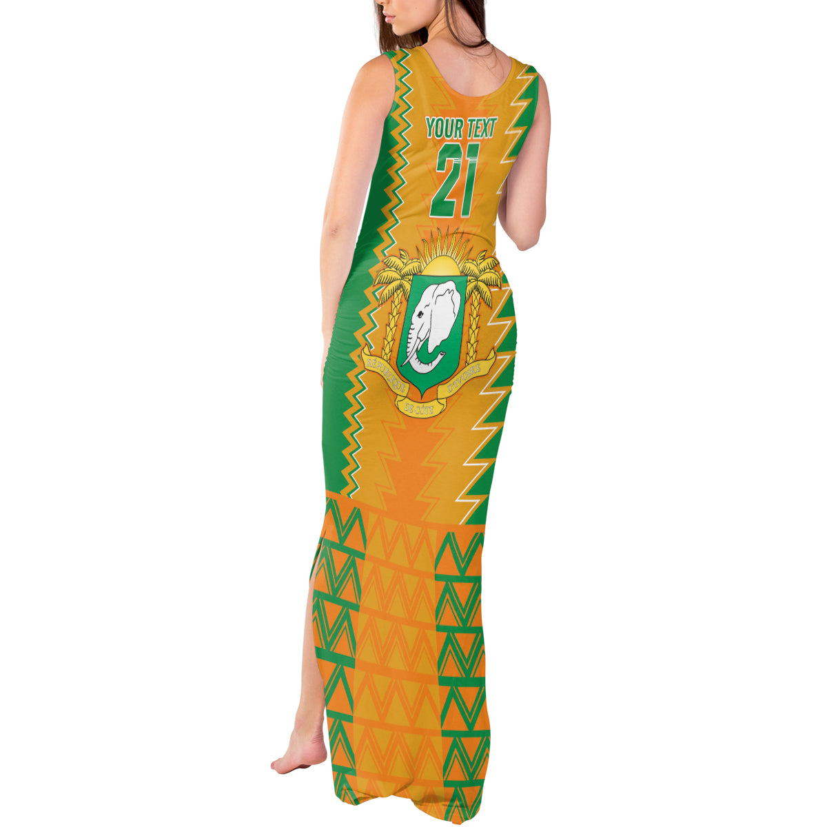 Custom Ivory Coast Football Tank Maxi Dress Les Elephants 2024 Sporty Style - Wonder Print Shop