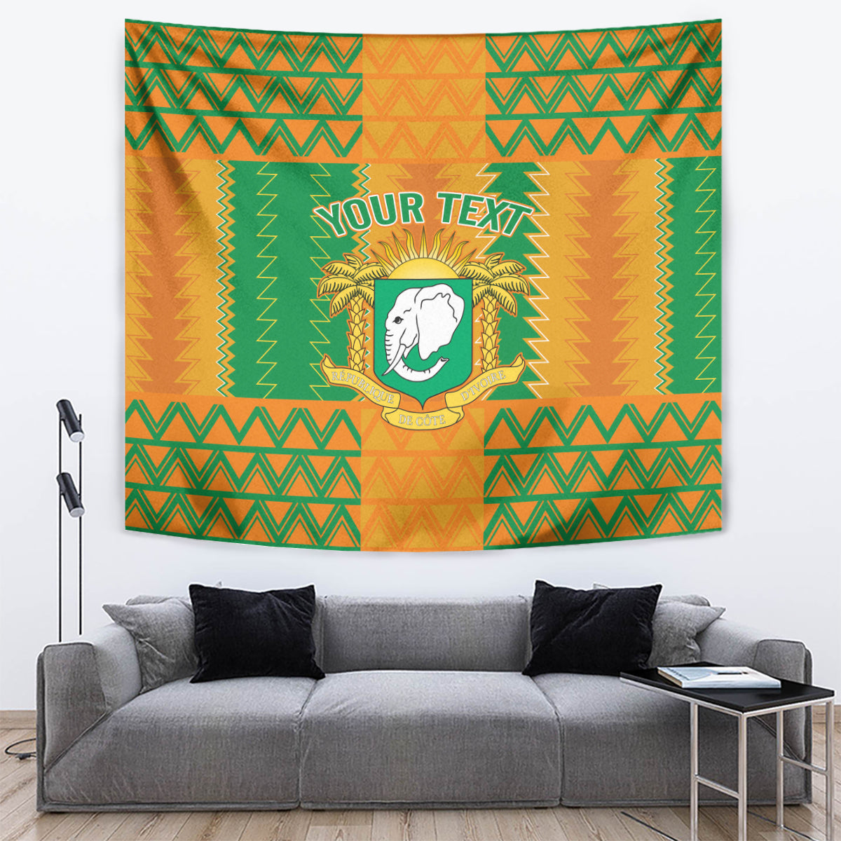 Custom Ivory Coast Football Tapestry Les Elephants 2024 Sporty Style - Wonder Print Shop