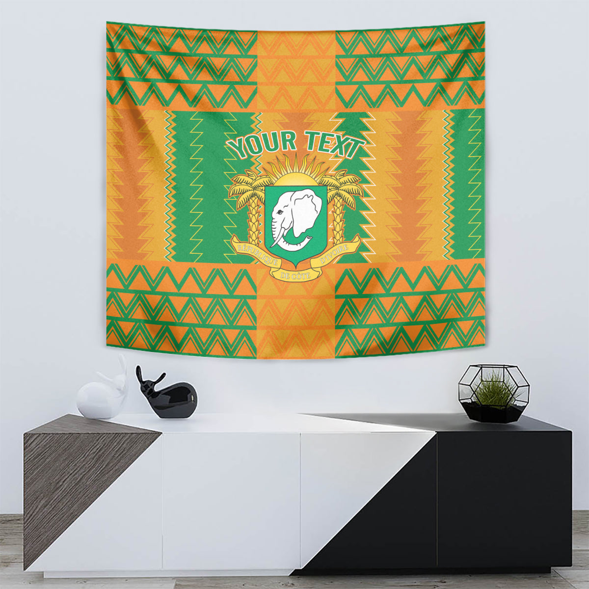 Custom Ivory Coast Football Tapestry Les Elephants 2024 Sporty Style - Wonder Print Shop