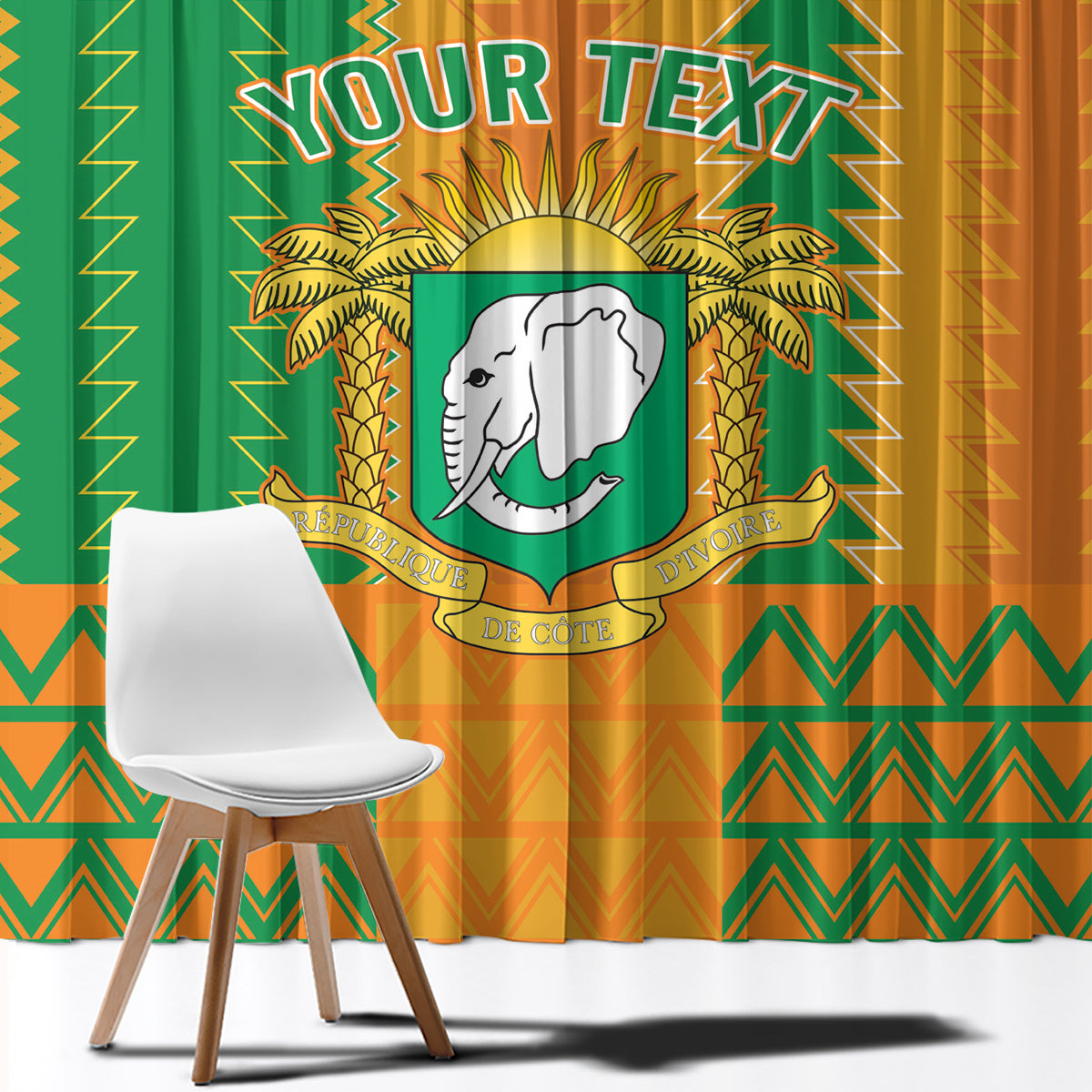 Custom Ivory Coast Football Window Curtain Les Elephants 2024 Sporty Style - Wonder Print Shop