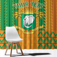Custom Ivory Coast Football Window Curtain Les Elephants 2024 Sporty Style - Wonder Print Shop