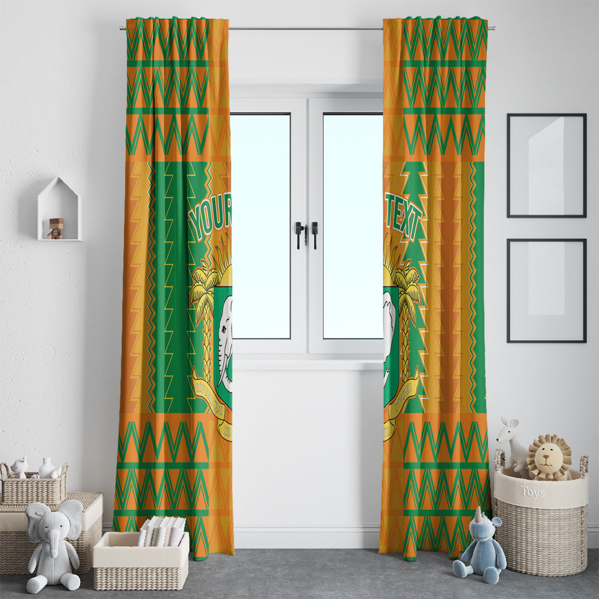 Custom Ivory Coast Football Window Curtain Les Elephants 2024 Sporty Style - Wonder Print Shop