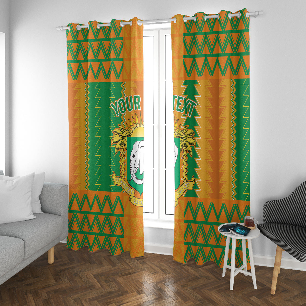 Custom Ivory Coast Football Window Curtain Les Elephants 2024 Sporty Style - Wonder Print Shop