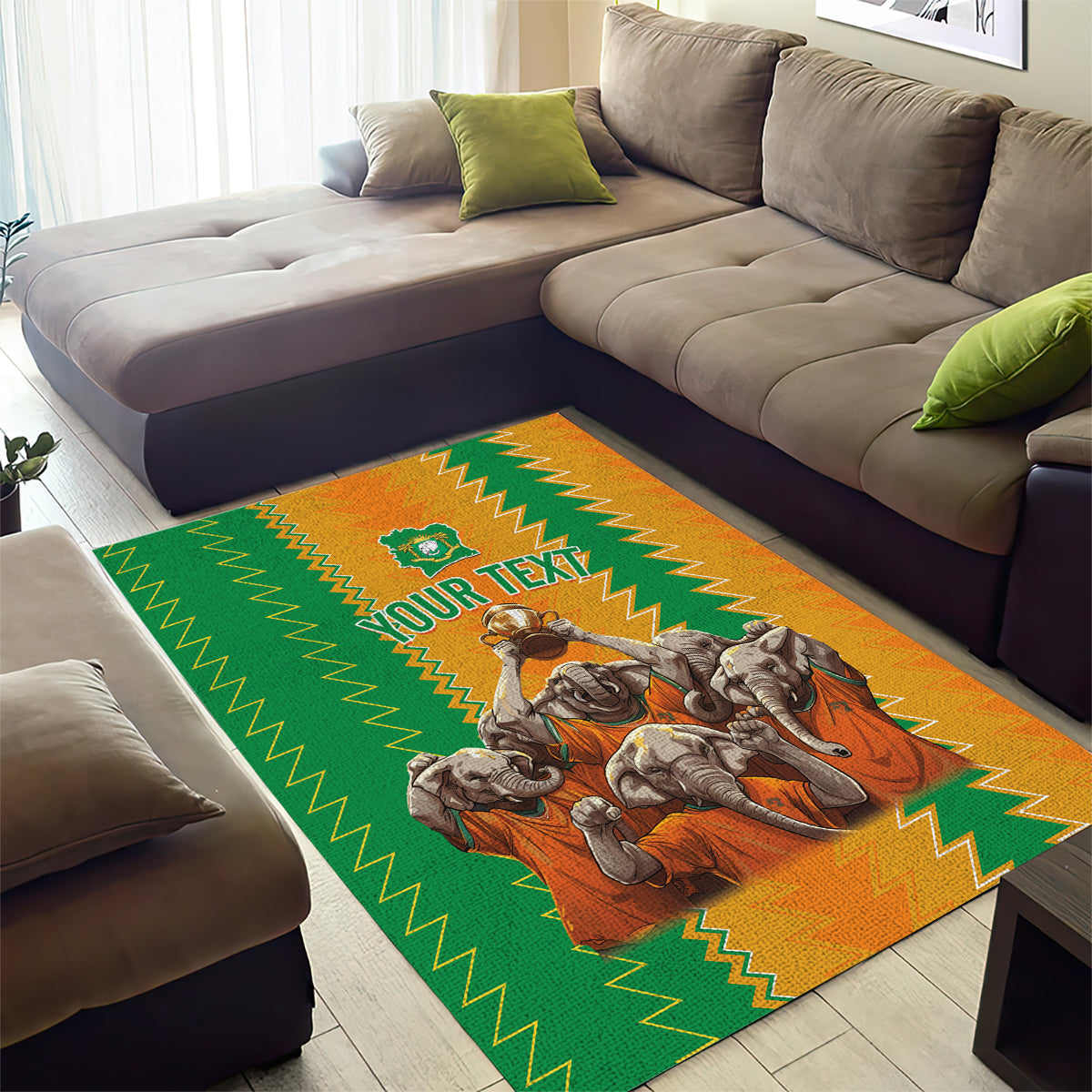 Custom Ivory Coast Football Area Rug The Champions Les Elephants 2024 LT9 - Wonder Print Shop