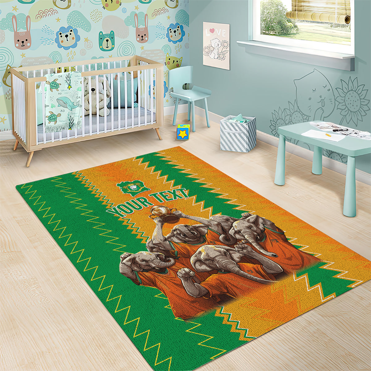 Custom Ivory Coast Football Area Rug The Champions Les Elephants 2024 LT9 - Wonder Print Shop