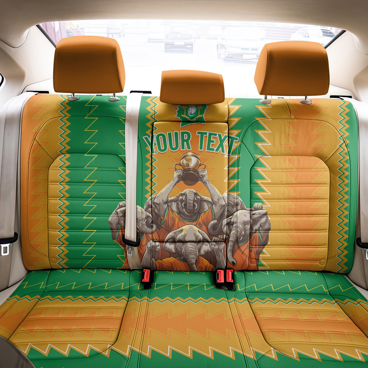 Custom Ivory Coast Football Back Car Seat Cover The Champions Les Elephants 2024 LT9 - Wonder Print Shop