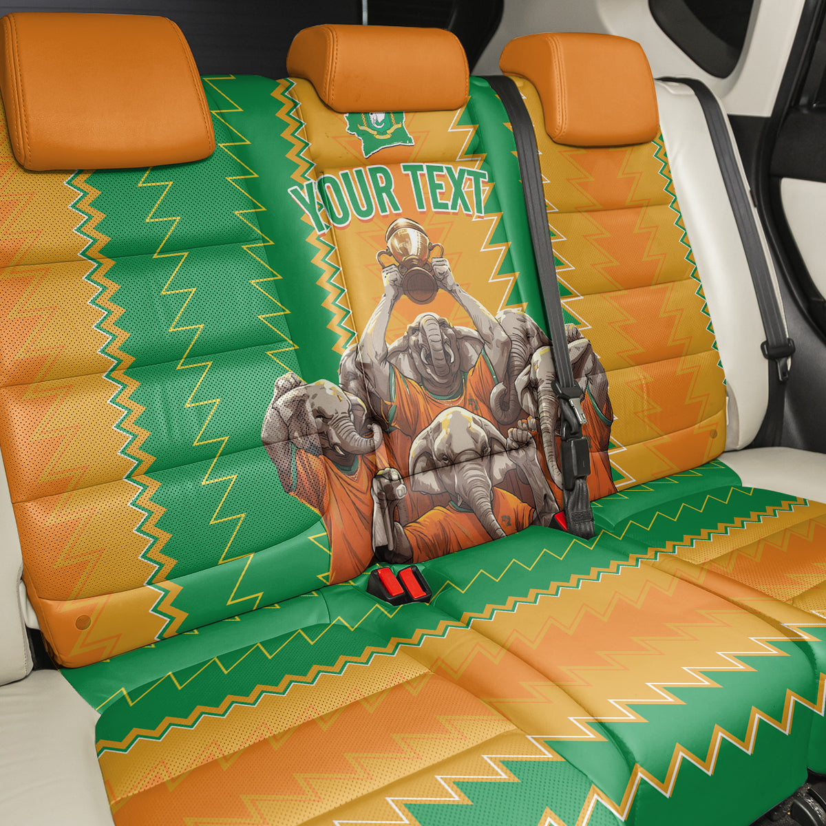 Custom Ivory Coast Football Back Car Seat Cover The Champions Les Elephants 2024 LT9 - Wonder Print Shop