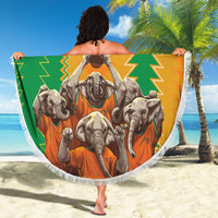 Custom Ivory Coast Football Beach Blanket The Champions Les Elephants 2024 LT9 - Wonder Print Shop