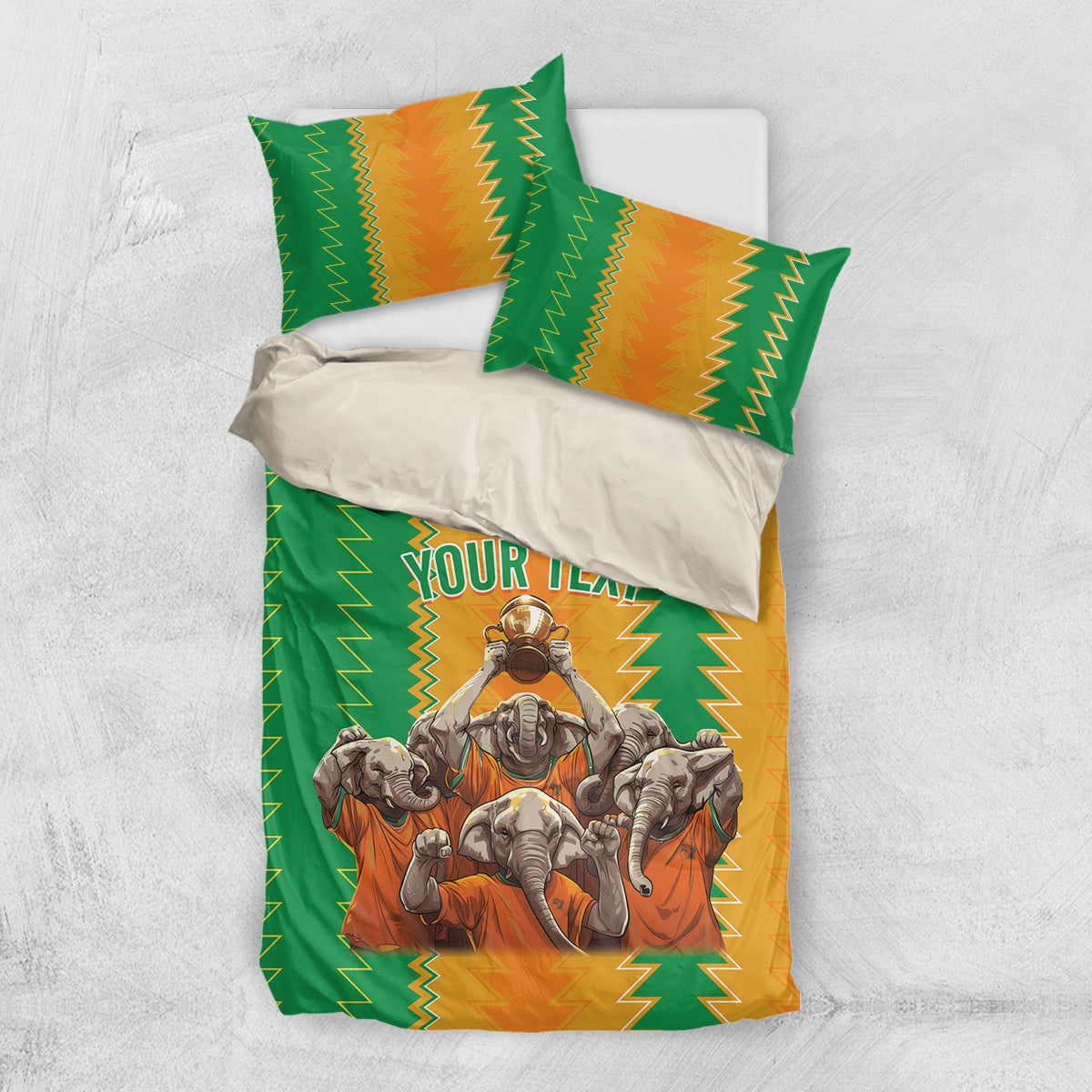Custom Ivory Coast Football Bedding Set The Champions Les Elephants 2024 LT9 - Wonder Print Shop
