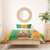 Custom Ivory Coast Football Bedding Set The Champions Les Elephants 2024 LT9 - Wonder Print Shop