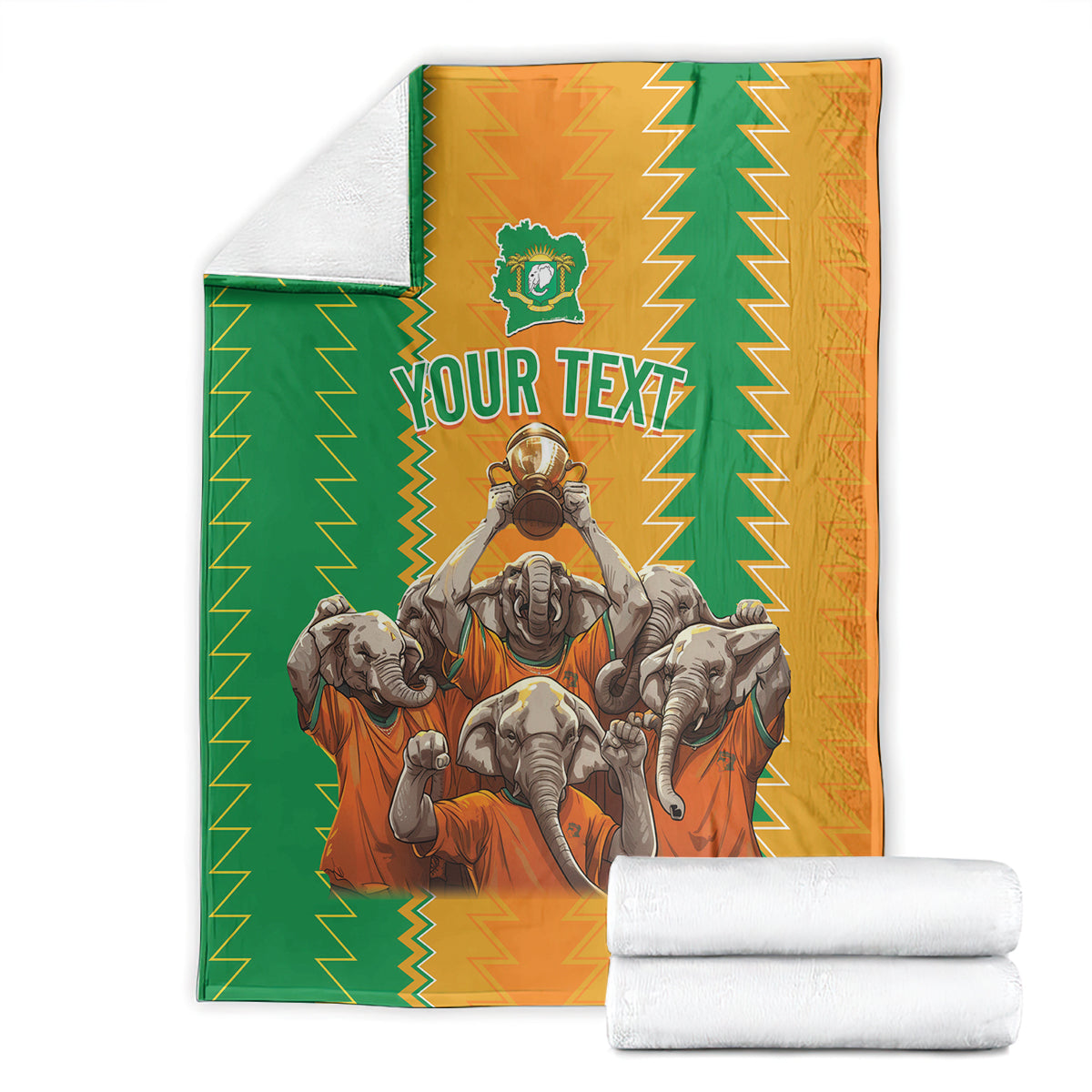 Custom Ivory Coast Football Blanket The Champions Les Elephants 2024