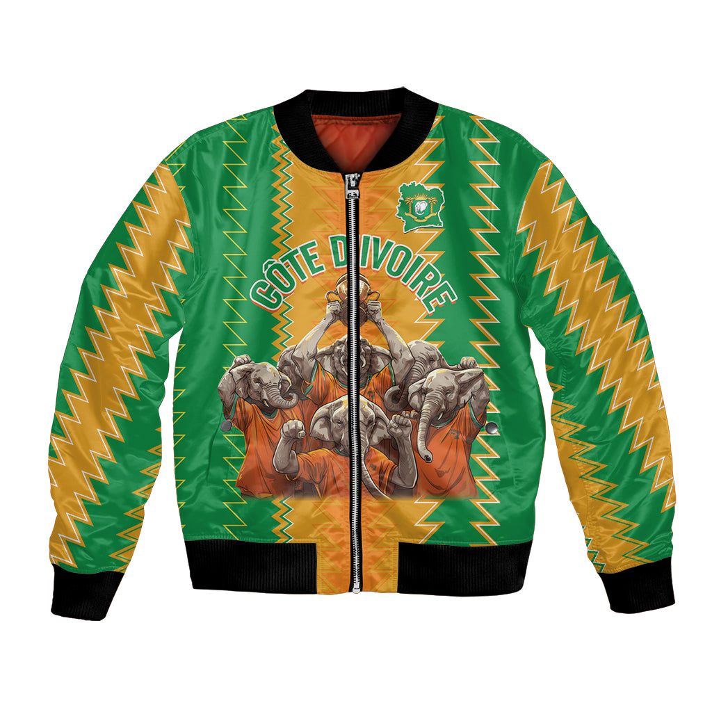 Custom Ivory Coast Football Bomber Jacket The Champions Les Elephants 2024 LT9 - Wonder Print Shop
