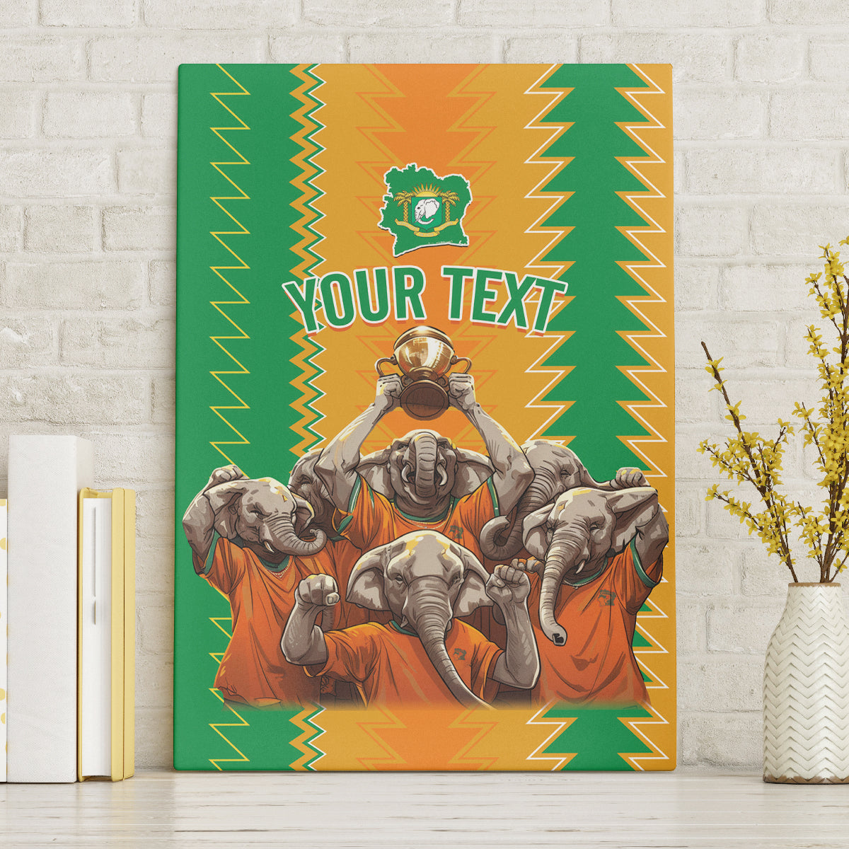 Custom Ivory Coast Football Canvas Wall Art The Champions Les Elephants 2024 LT9 - Wonder Print Shop