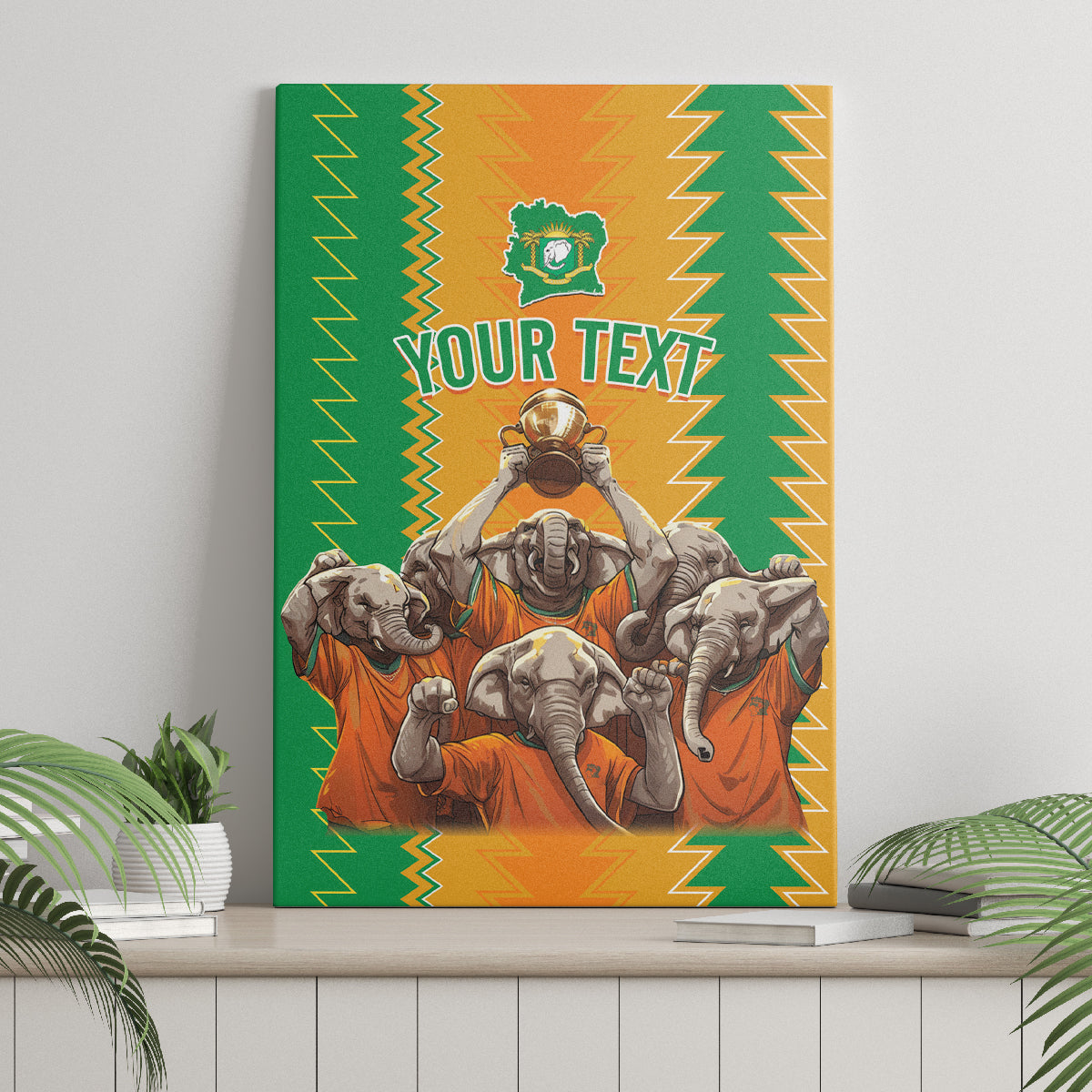Custom Ivory Coast Football Canvas Wall Art The Champions Les Elephants 2024 LT9 - Wonder Print Shop