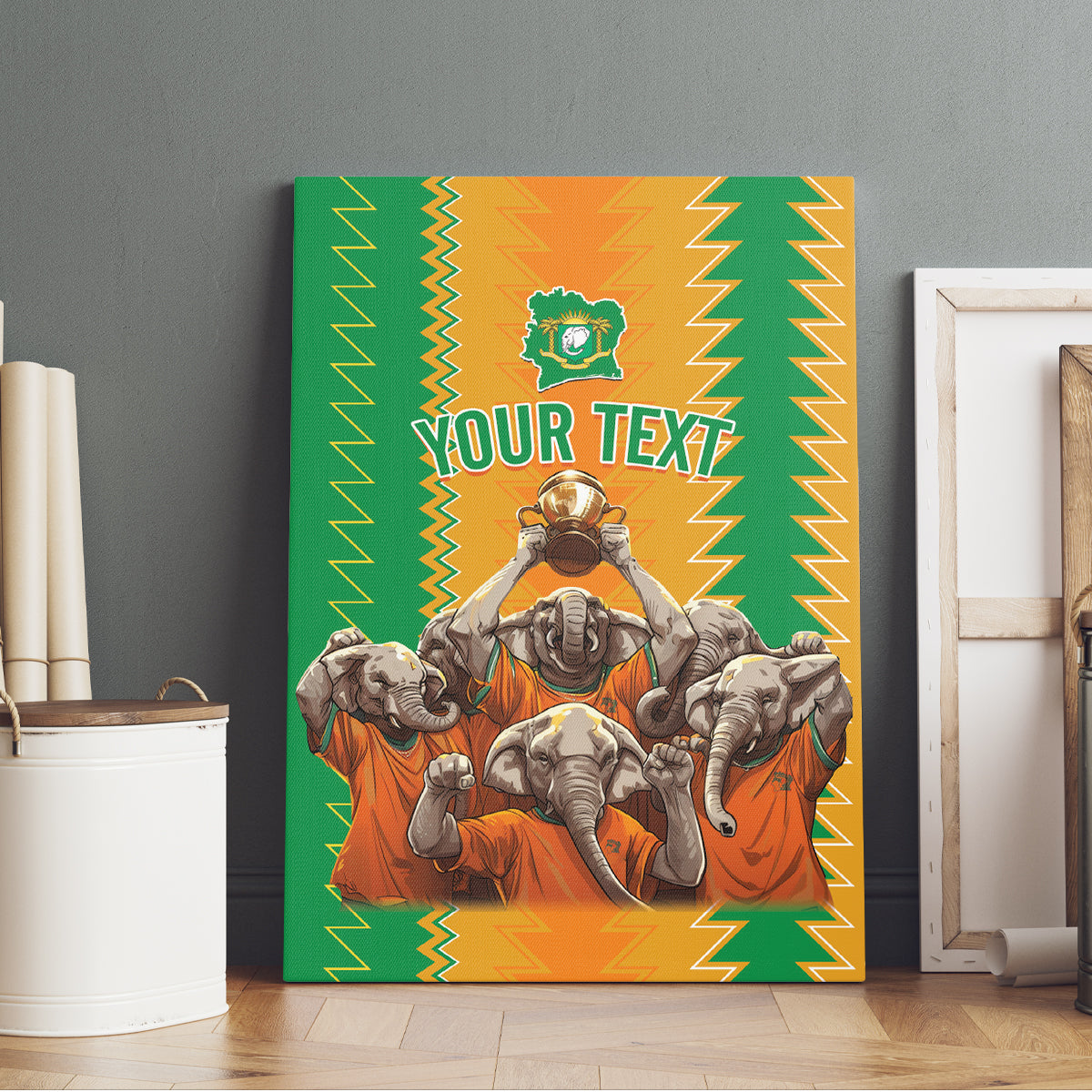 Custom Ivory Coast Football Canvas Wall Art The Champions Les Elephants 2024 LT9 - Wonder Print Shop