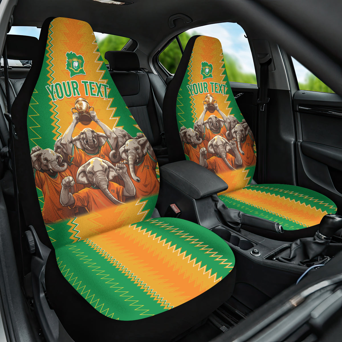 Custom Ivory Coast Football Car Seat Cover The Champions Les Elephants 2024