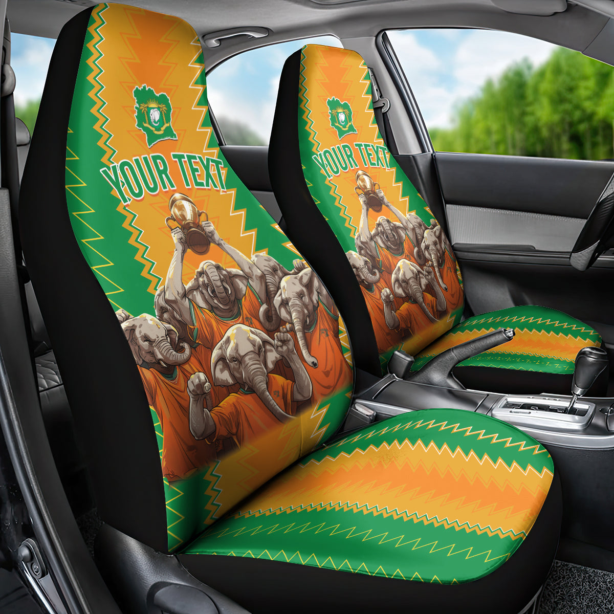 Custom Ivory Coast Football Car Seat Cover The Champions Les Elephants 2024 LT9 - Wonder Print Shop