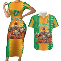 Custom Ivory Coast Football Couples Matching Short Sleeve Bodycon Dress and Hawaiian Shirt The Champions Les Elephants 2024 LT9 - Wonder Print Shop