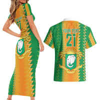 Custom Ivory Coast Football Couples Matching Short Sleeve Bodycon Dress and Hawaiian Shirt The Champions Les Elephants 2024 LT9 - Wonder Print Shop