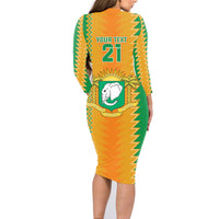 Custom Ivory Coast Football Family Matching Long Sleeve Bodycon Dress and Hawaiian Shirt The Champions Les Elephants 2024 LT9 - Wonder Print Shop