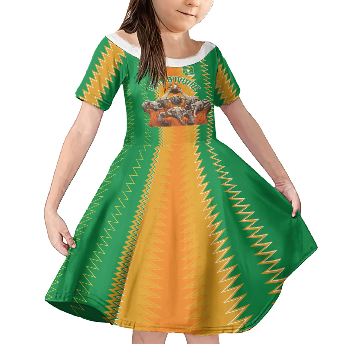 Custom Ivory Coast Football Family Matching Mermaid Dress and Hawaiian Shirt The Champions Les Elephants 2024 LT9 - Wonder Print Shop