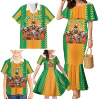 Custom Ivory Coast Football Family Matching Mermaid Dress and Hawaiian Shirt The Champions Les Elephants 2024 LT9 - Wonder Print Shop