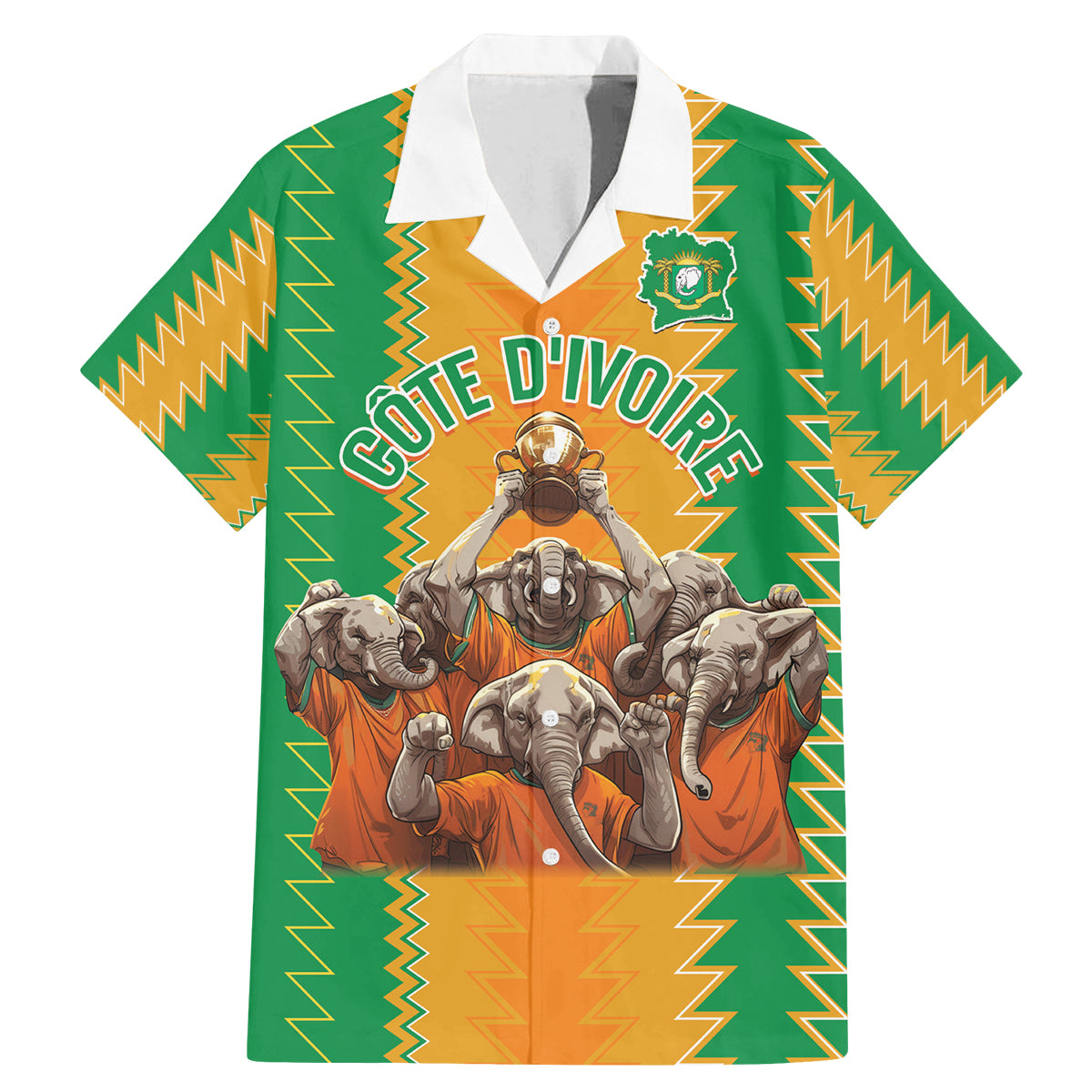 Custom Ivory Coast Football Family Matching Mermaid Dress and Hawaiian Shirt The Champions Les Elephants 2024 LT9 - Wonder Print Shop