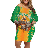 Custom Ivory Coast Football Family Matching Off Shoulder Short Dress and Hawaiian Shirt The Champions Les Elephants 2024 LT9 - Wonder Print Shop