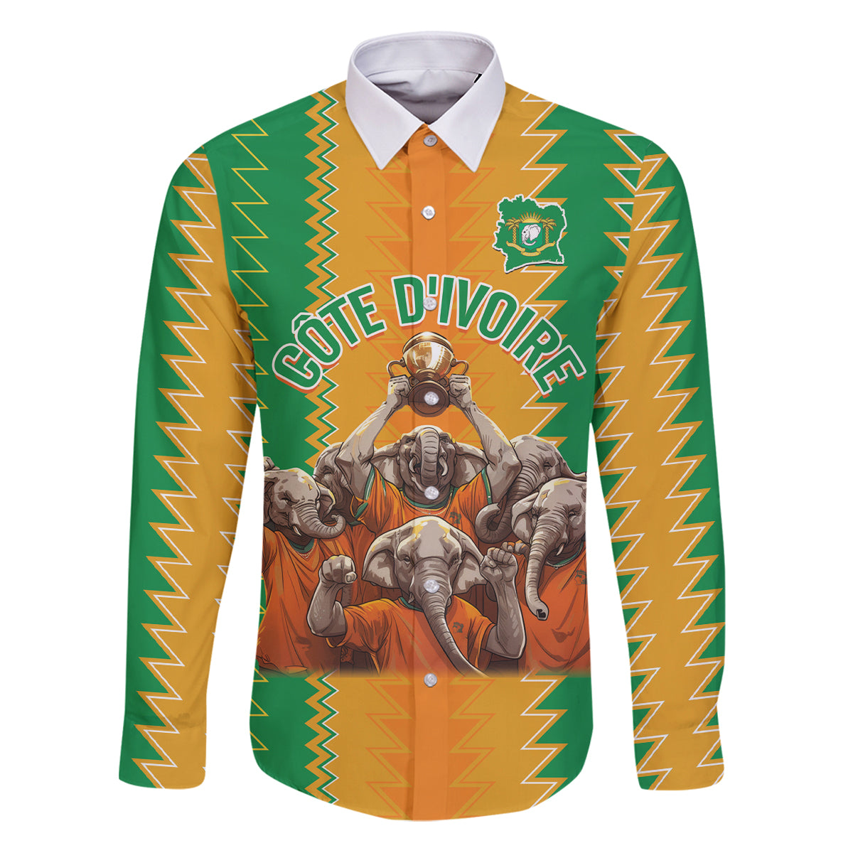 Custom Ivory Coast Football Family Matching Puletasi and Hawaiian Shirt The Champions Les Elephants 2024 - Wonder Print Shop