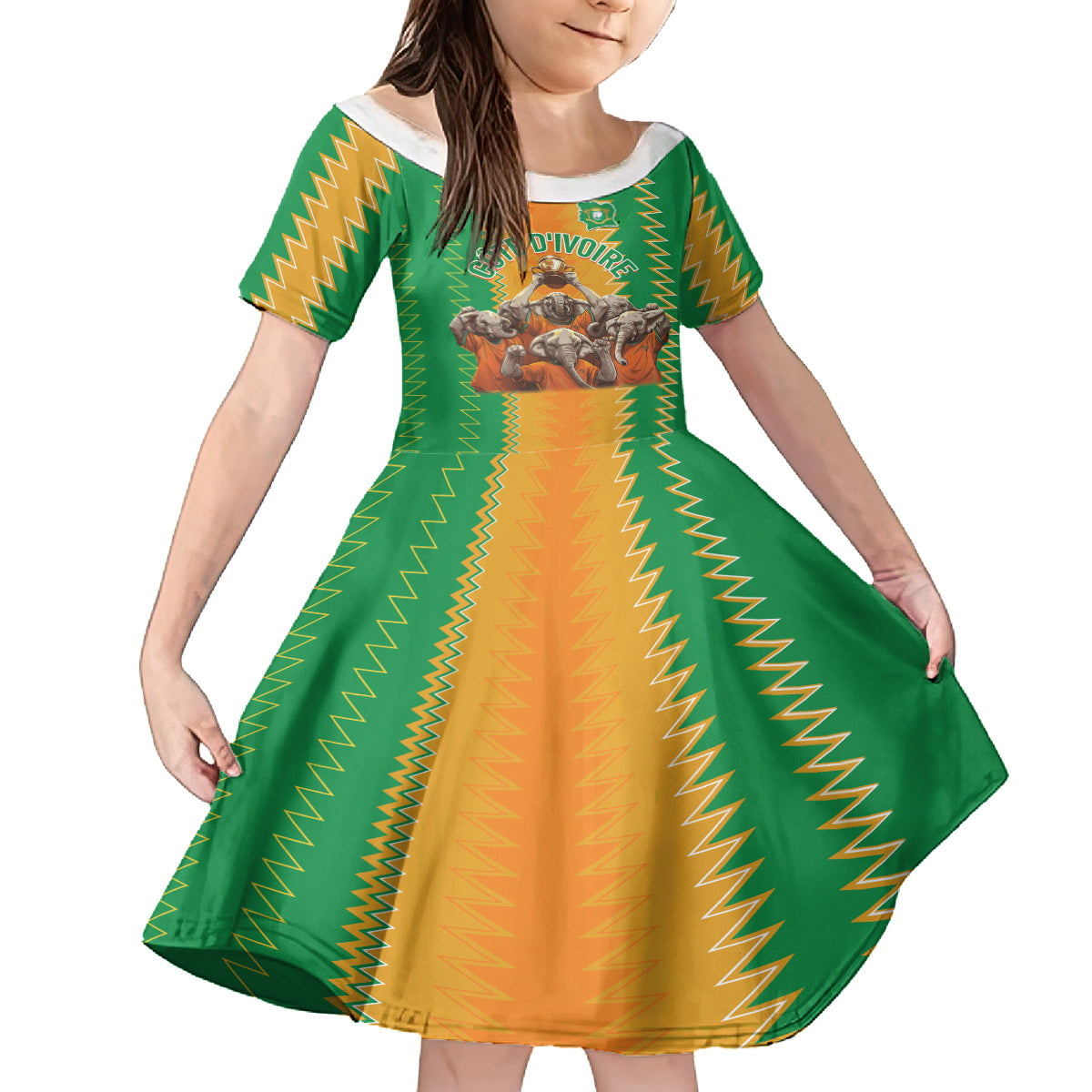 Custom Ivory Coast Football Family Matching Summer Maxi Dress and Hawaiian Shirt The Champions Les Elephants 2024 - Wonder Print Shop