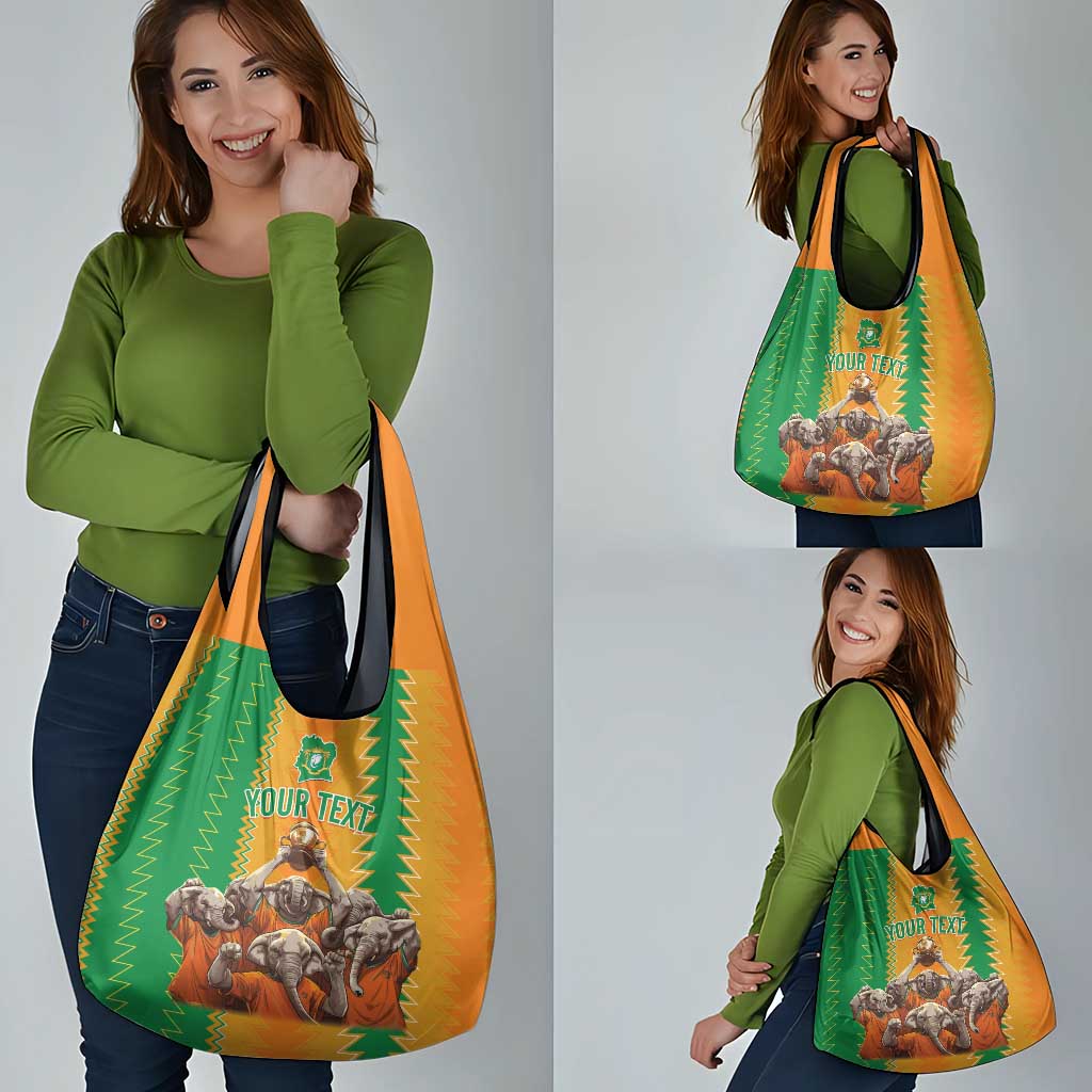 Custom Ivory Coast Football Grocery Bag The Champions Les Elephants