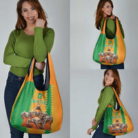 Custom Ivory Coast Football Grocery Bag The Champions Les Elephants