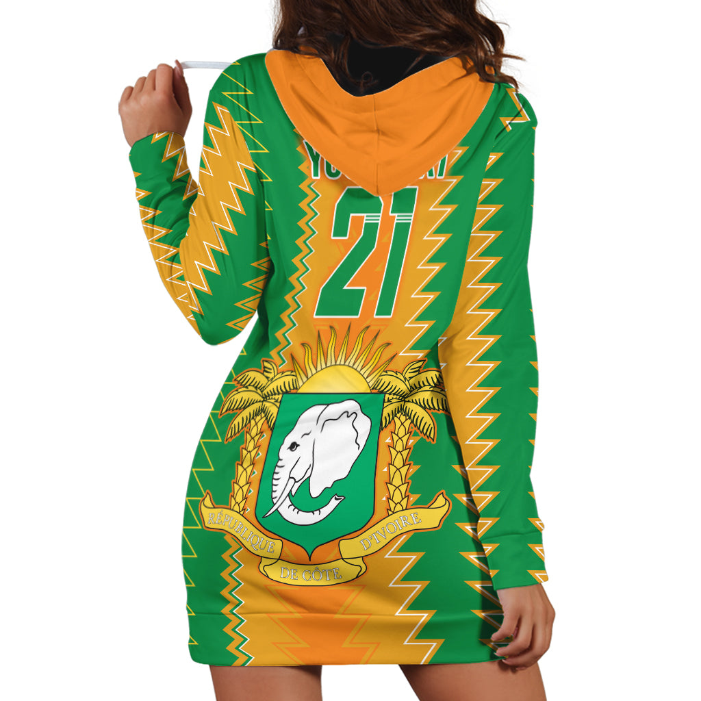 Custom Ivory Coast Football Hoodie Dress The Champions Les Elephants 2024 - Wonder Print Shop