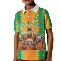 Custom Ivory Coast Football Kid Polo Shirt The Champions Les Elephants 2024 - Wonder Print Shop