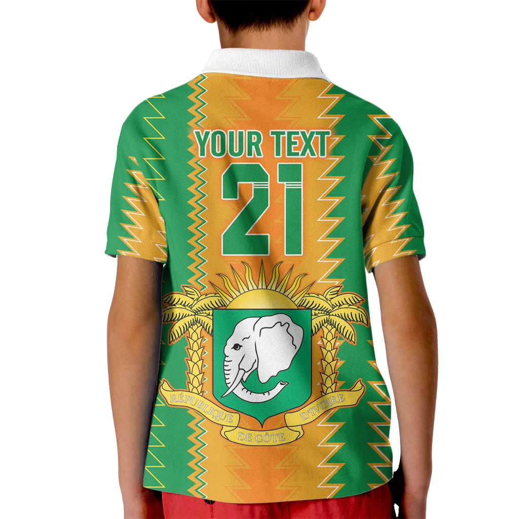 Custom Ivory Coast Football Kid Polo Shirt The Champions Les Elephants 2024 - Wonder Print Shop