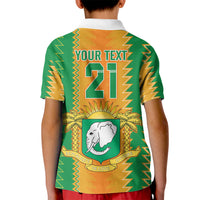 Custom Ivory Coast Football Kid Polo Shirt The Champions Les Elephants 2024 - Wonder Print Shop