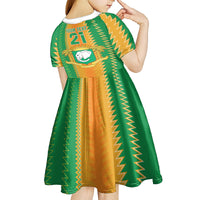 Custom Ivory Coast Football Kid Short Sleeve Dress The Champions Les Elephants 2024 - Wonder Print Shop