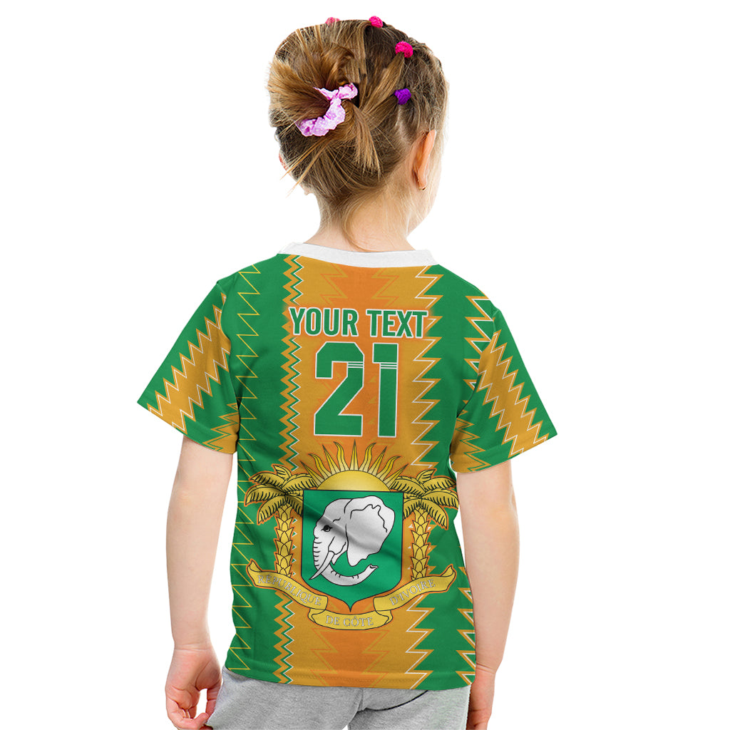 Custom Ivory Coast Football Kid T Shirt The Champions Les Elephants 2024 - Wonder Print Shop