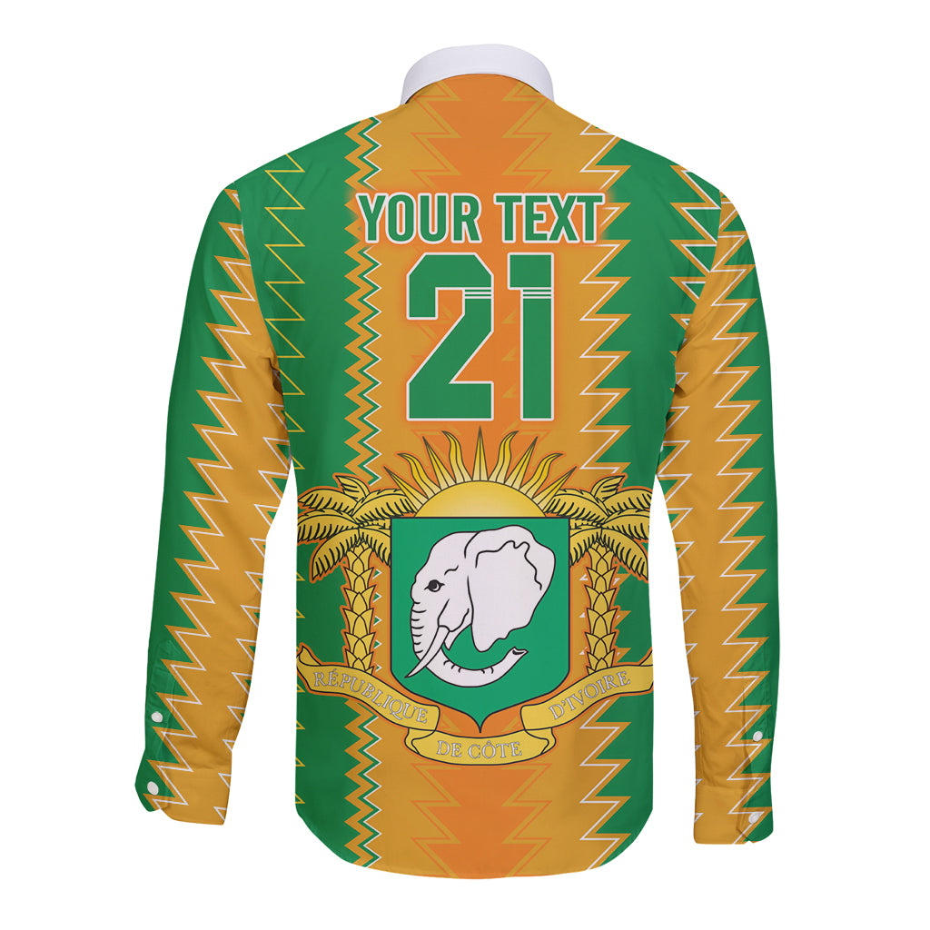 Custom Ivory Coast Football Long Sleeve Button Shirt The Champions Les Elephants 2024 - Wonder Print Shop