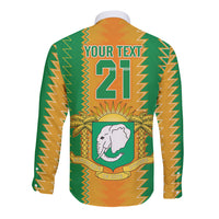 Custom Ivory Coast Football Long Sleeve Button Shirt The Champions Les Elephants 2024 - Wonder Print Shop