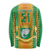 Custom Ivory Coast Football Long Sleeve Shirt The Champions Les Elephants 2024 - Wonder Print Shop